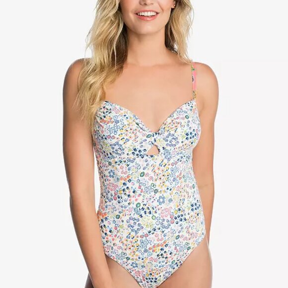 Vera Bradley Large Floral Sadie Reversible Cutout One-Piece Swimsuit 12/14‎ RARE - Picture 15 of 16